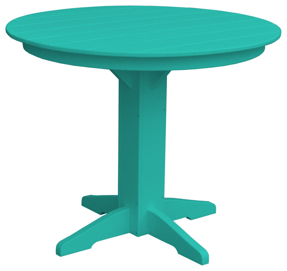 Poly Lumber Round Table   Contemporary   Outdoor Pub And Bistro Tables   by Furniture Barn USA  Houzz