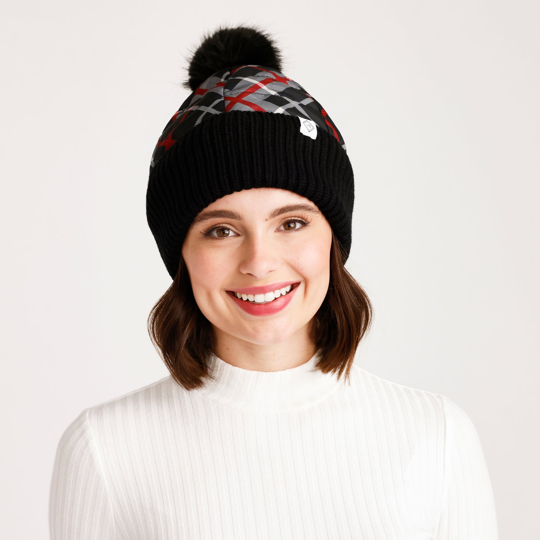 Quilted Pom Beanie