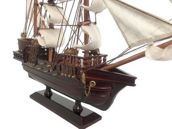 Handcrafted Model Ships Black Pearl White Sails 20...