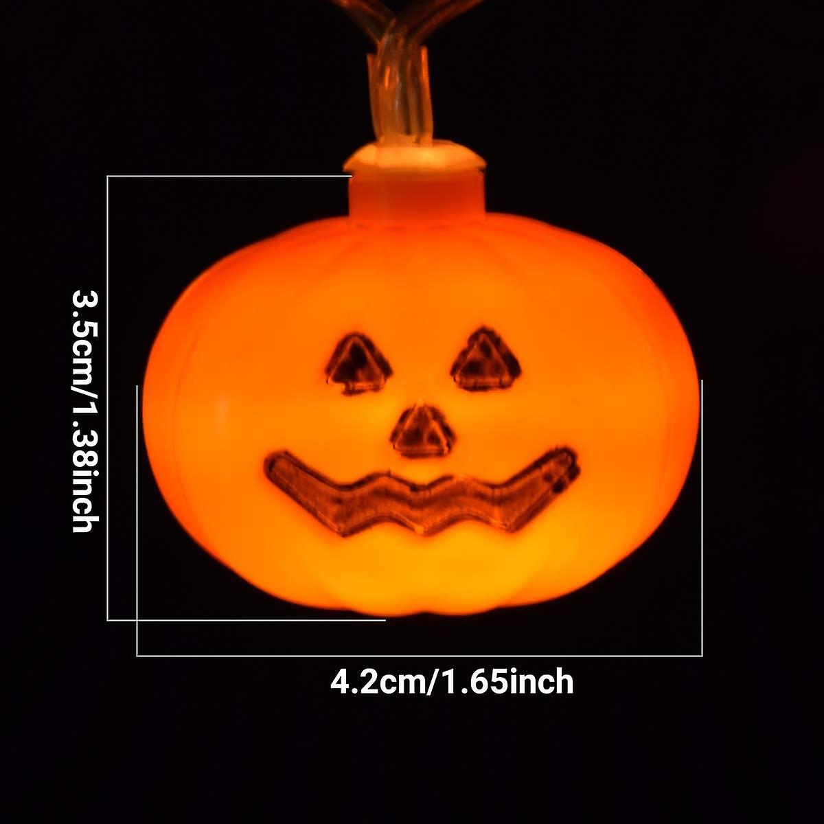 Loistu 15ft With 30led Pumpkin Light Halloween String Light， Led Battery-powered Pumpkin Light With Steady/flash Setting，for Indoor， Festival， Party，