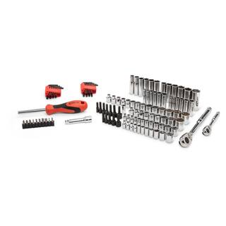 Crescent 14 in. and 38 in. Drive 6 and 12-Point Standard and Deep SAEMetric Mechanics Tool Set with Case (121-Piece) CTK121C