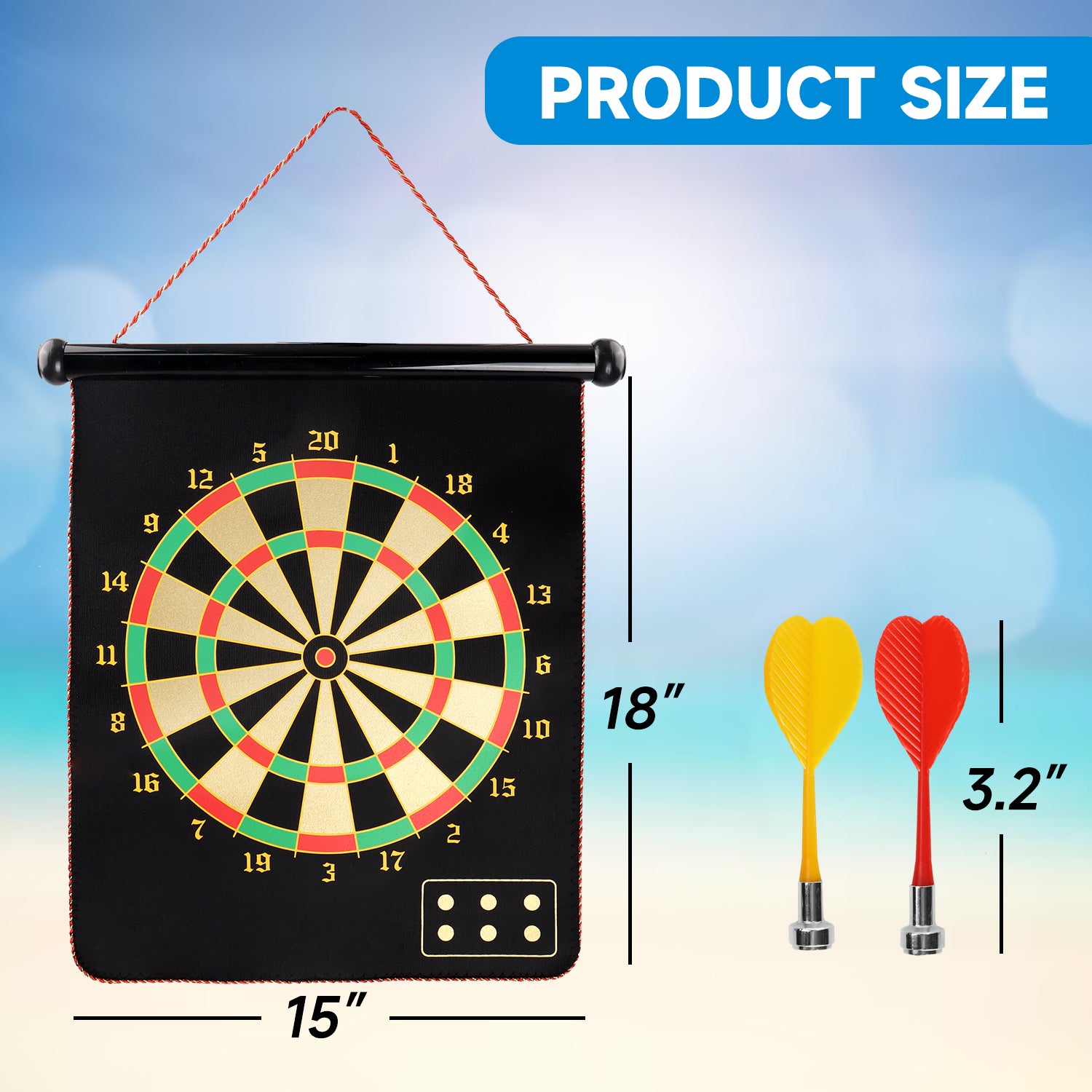 GSE Games & Sports Expert 2-in-1 Wall-Mounted Magnetic Baseball and Dartboards Game Set