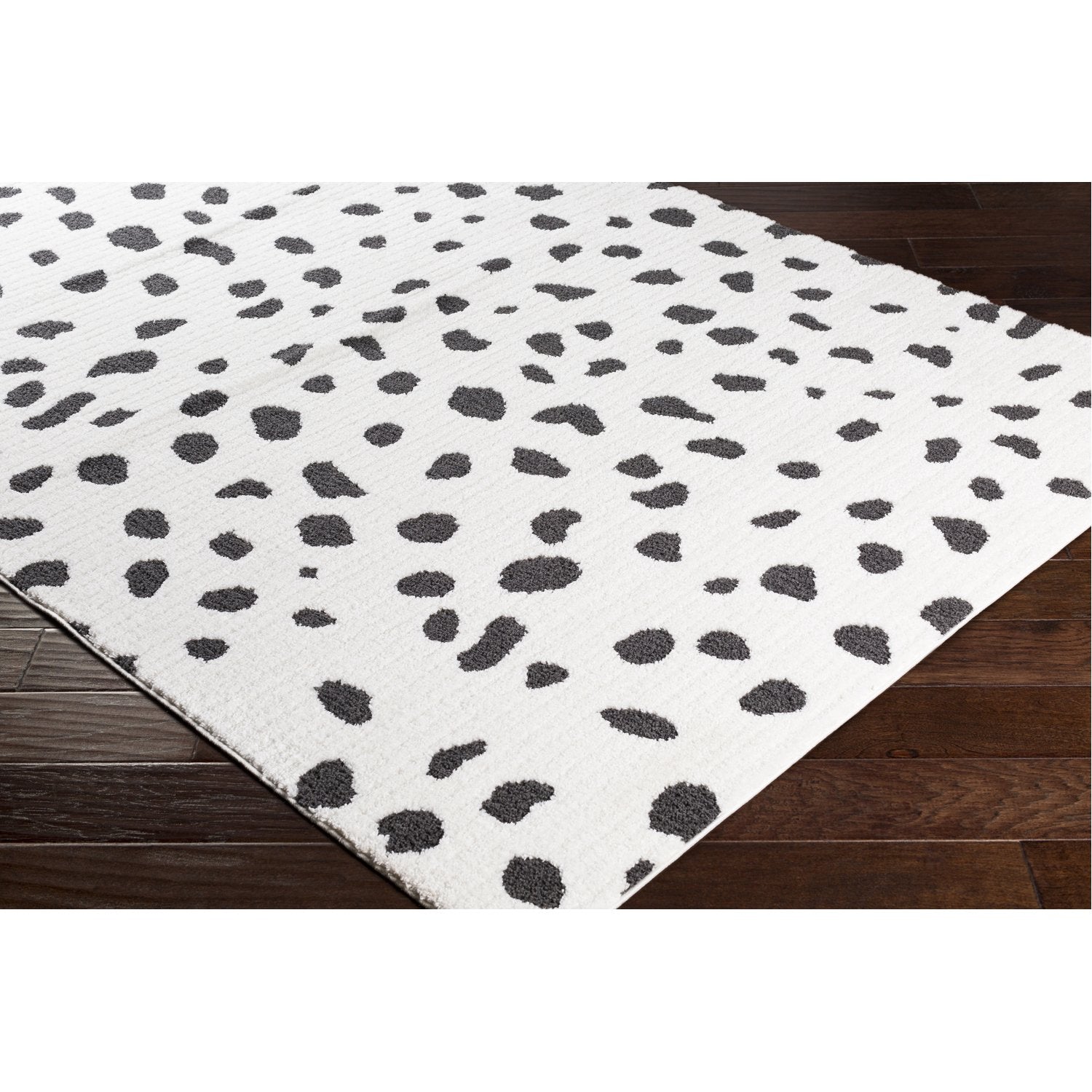 Moroccan Shag Rug in White & Black