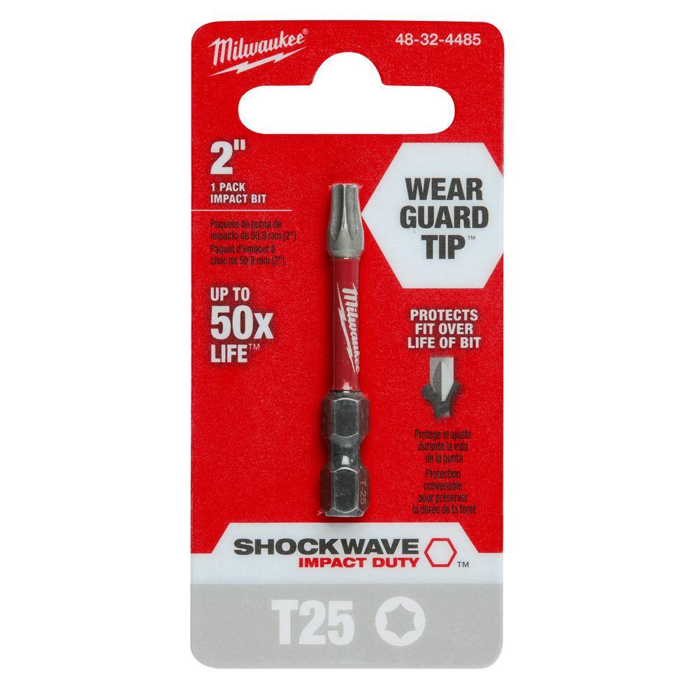 MW SHOCKWAVE Impact Duty 2 in. T25 Torx Alloy Steel Screw Driver Bit (1-Pack) 48-32-4485