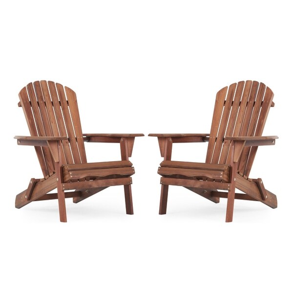 Set of 4 Outdoor Garden Solid Wood Folding Lounge Adirondack Chairs