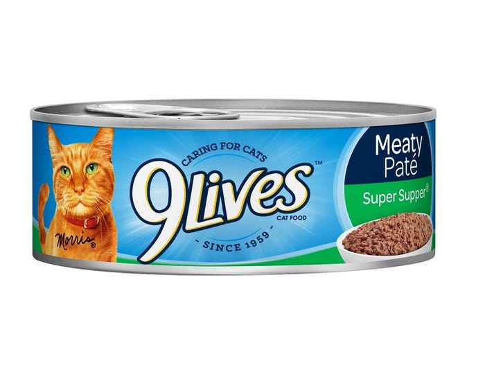 9Lives® Meaty Pate Super Supper Canned Cat Food， 5.5 oz. Can