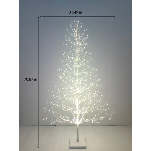 47in/70in White Birch Tree with LED Lights Indoor Use Only