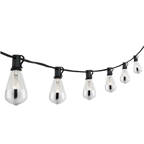 10-Light Indoor/Outdoor 10 ft. C7 Half-Chrome Bulb String Lights by JONATHAN Y Shopping - The Best Deals on String Lights | 39804001