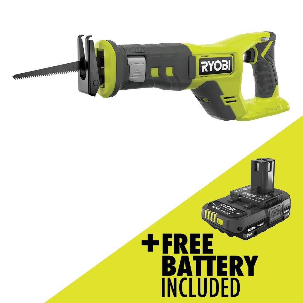 RYOBI ONE+ 18V Cordless Reciprocating Saw with FREE 2.0 Ah Battery PCL515B-PBP006