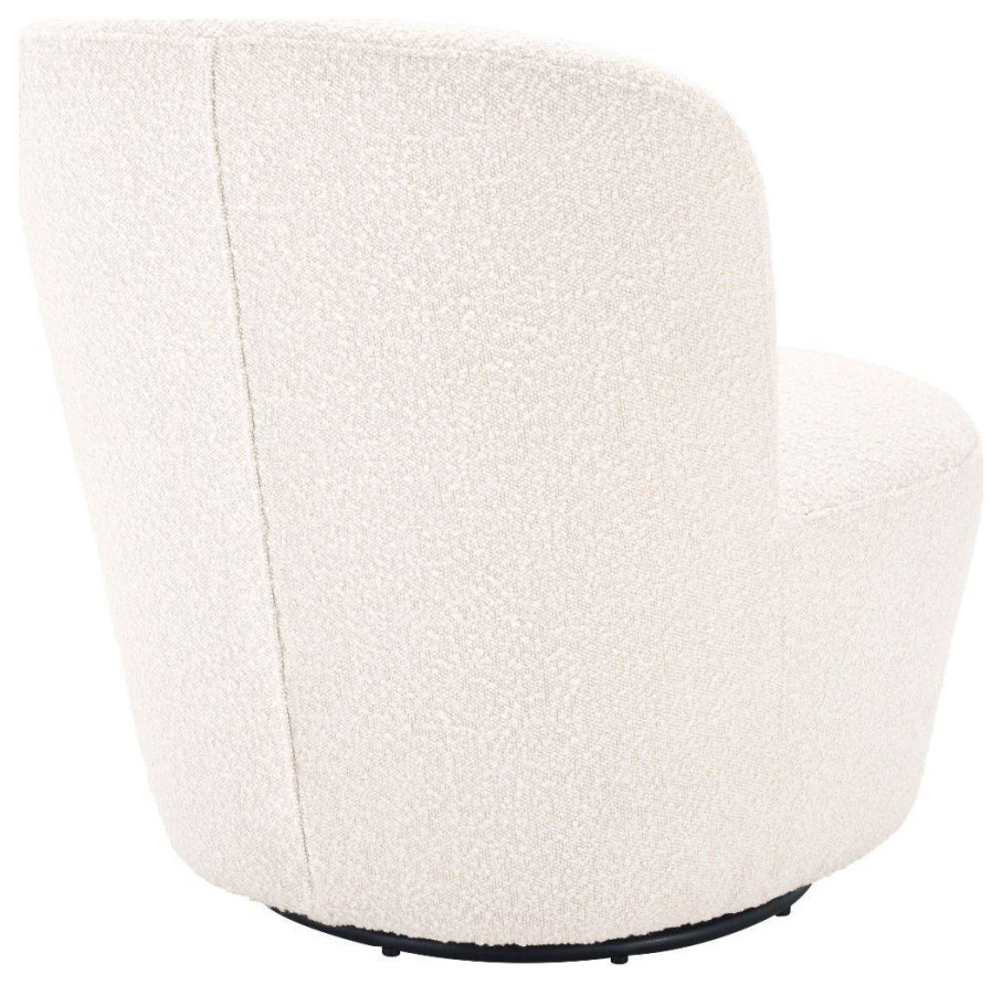 White Domed Back Swivel Chair  Eichholtz Doria   Transitional   Armchairs And Accent Chairs   by Oroa   Distinctive Furniture  Houzz