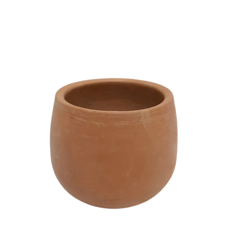 Set Of 2 Small Size Iron Round Planter With Folding Base Rust Colour Corn planter For Home   Hotel Table top Decoration