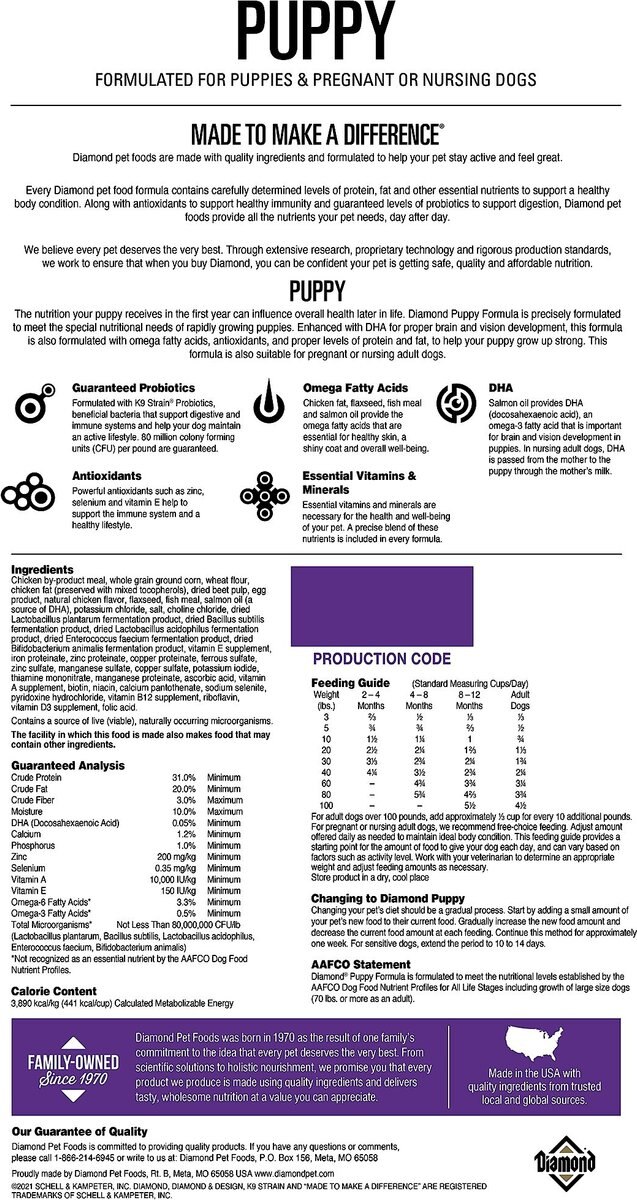 Diamond Puppy Formula Dry Dog Food