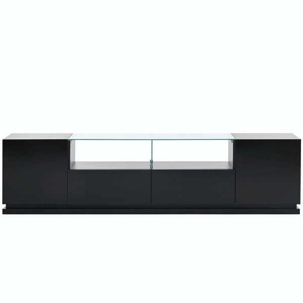 Modern High Gloss TV Stand with Tempered Glass