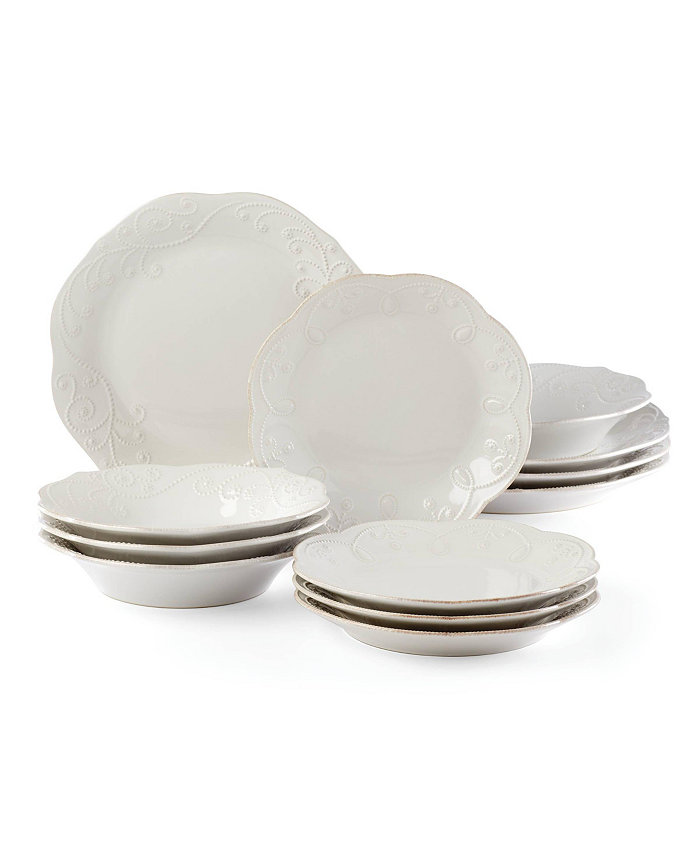 Lenox French Perle White 12 Pc. Dinnerware Set Service for 4