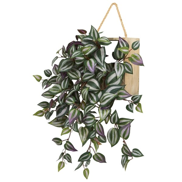 20 Wandering Jew Artificial Plant in Decorative Hanging Frame