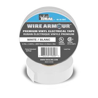 IDEAL Wire Armour 34 in. x 66 ft. Premium Vinyl Tape White (10-Pack) 46-35-WHT-10PK