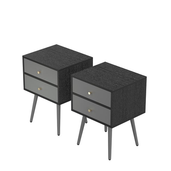 Modern Bedside Tables Set of 2，Nightstand with Storage Drawer Chic Sofa Table for bedroom living room office