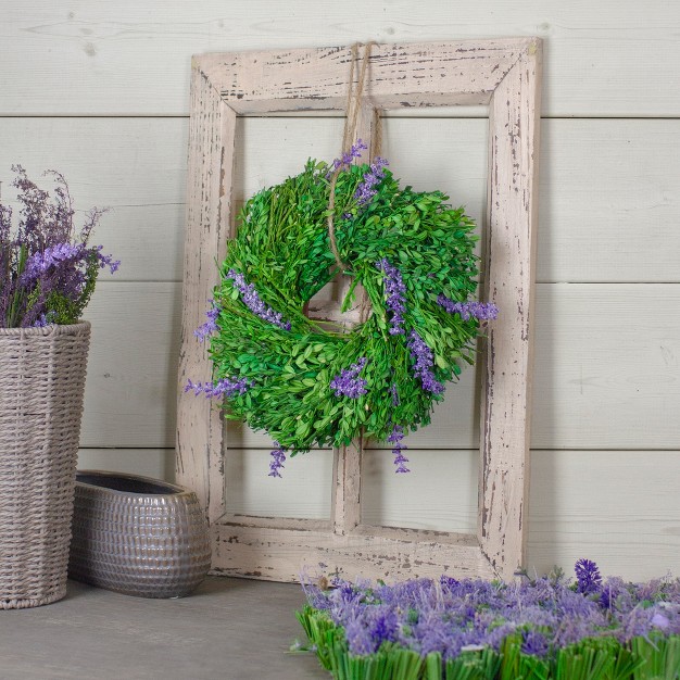 Northlight Purple Lavender And Green Foliage Artificial Spring Wreath 11 inch