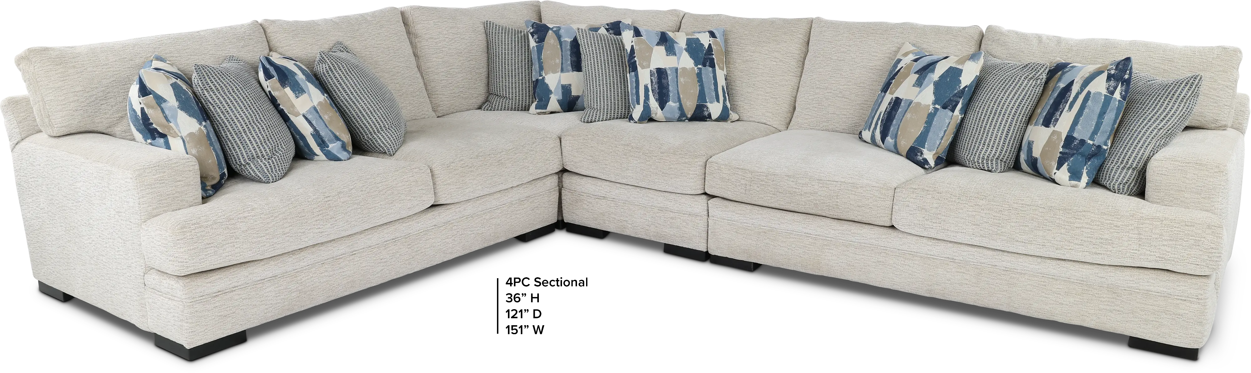 Piccolo White 4 Piece Sectional