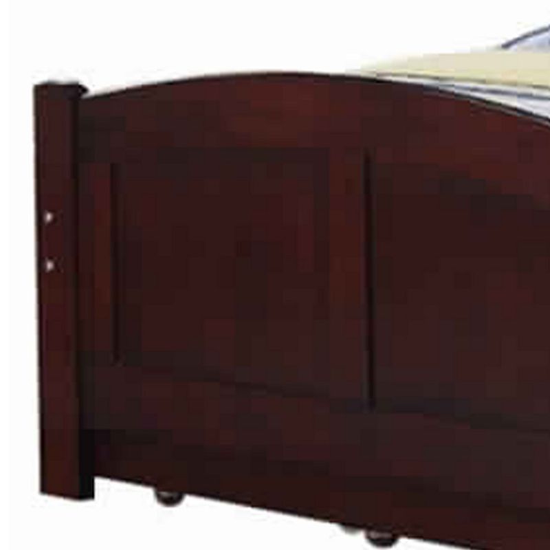 Fascinating Wooden Twin Bed With Trundle， Cherry Brown