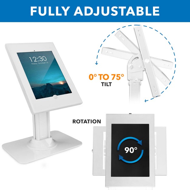 Mount it Anti theft Locking Tablet Kiosk Countertop Stand Compatible W Ipad 10 9 8 Ipad Pro 11 10 5 Ipad Air 10 5 For Business amp Retail White