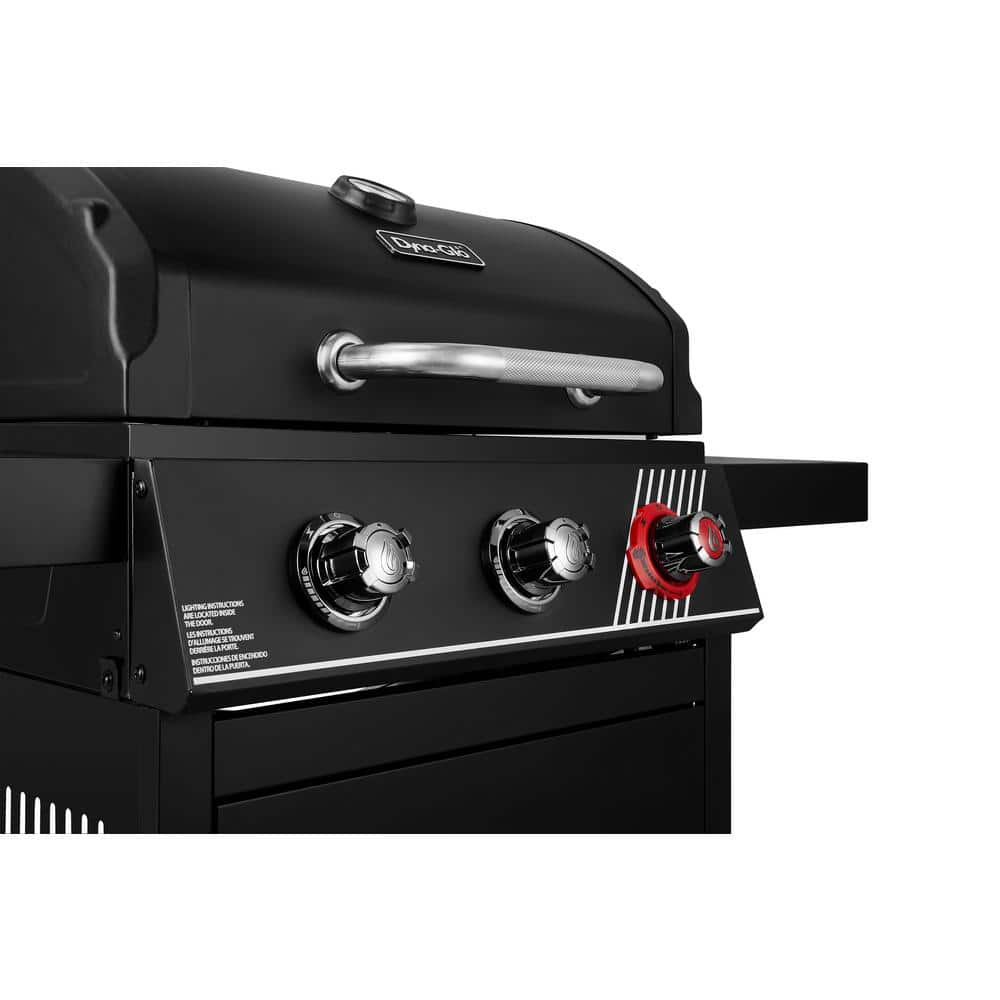 Dyna-Glo 3-Burner Propane Gas Grill in Matte Black with TriVantage Multifunctional Cooking System DGH373CRP-D