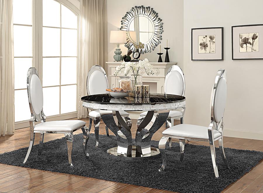 Anchorage 5-piece Round Dining Set Chrome  - 107891-S5