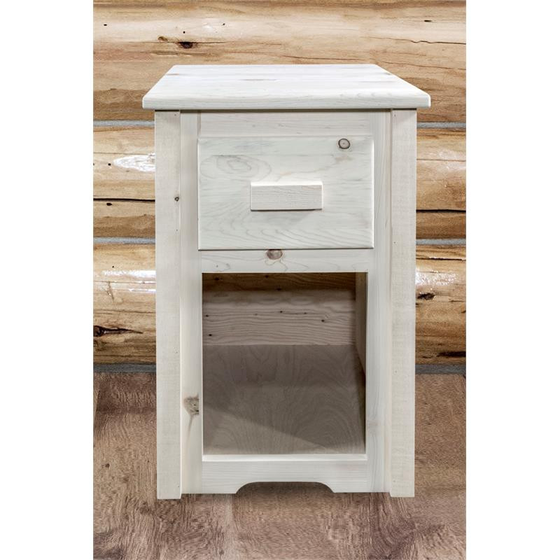 Montana Woodworks Homestead Solid Wood End Table with Drawer in Natural   Rustic   Side Tables And End Tables   by Homesquare  Houzz