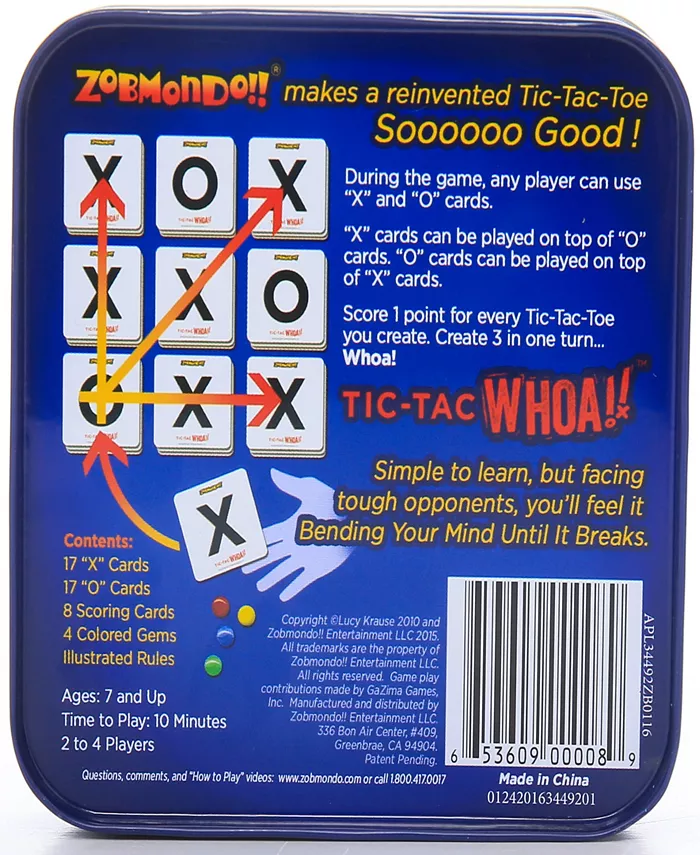 Zobmondo Tic Tac Whoa the 5-in-1 Tic Tac Toe Card Game