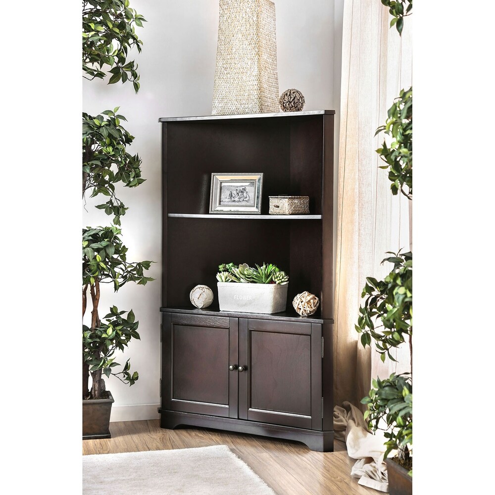 Wooden 3 Tier Bookshelf with Cabinet