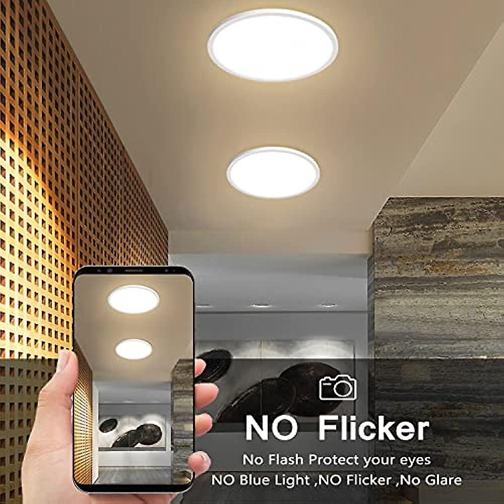 12 Inch 3200LM Flush Mount LED Ceiling Lights，White 28W Slim Ceiling Light Fixture Round Day White 6000K Thin Round Flat Ceiling Light 120V Surface