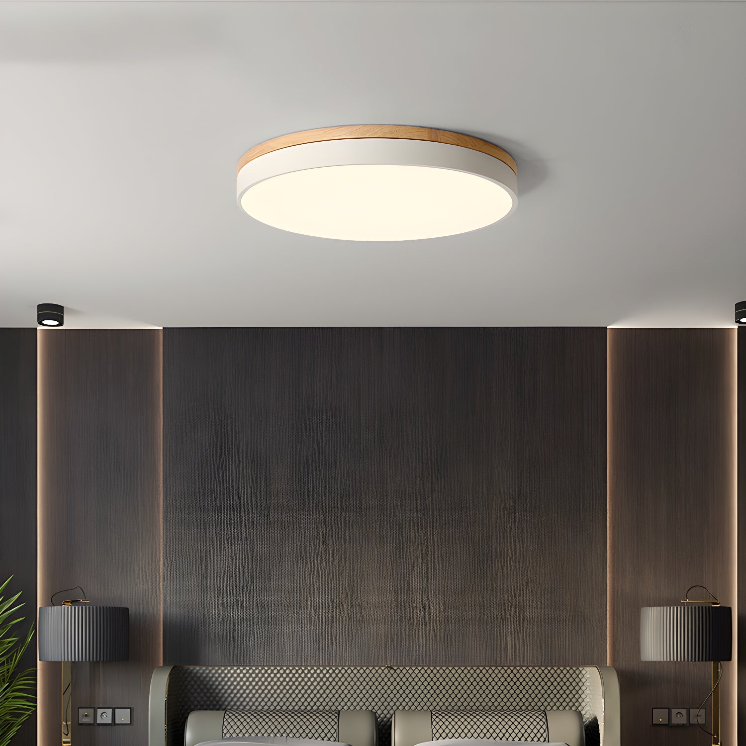 Zara Circular Wood Ceiling Lamp