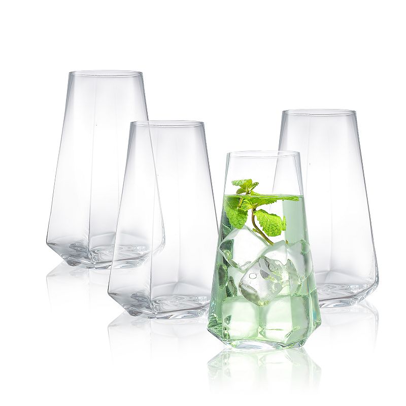 JoyJolt Infiniti 4-pc. Crystal Highball Glass Set