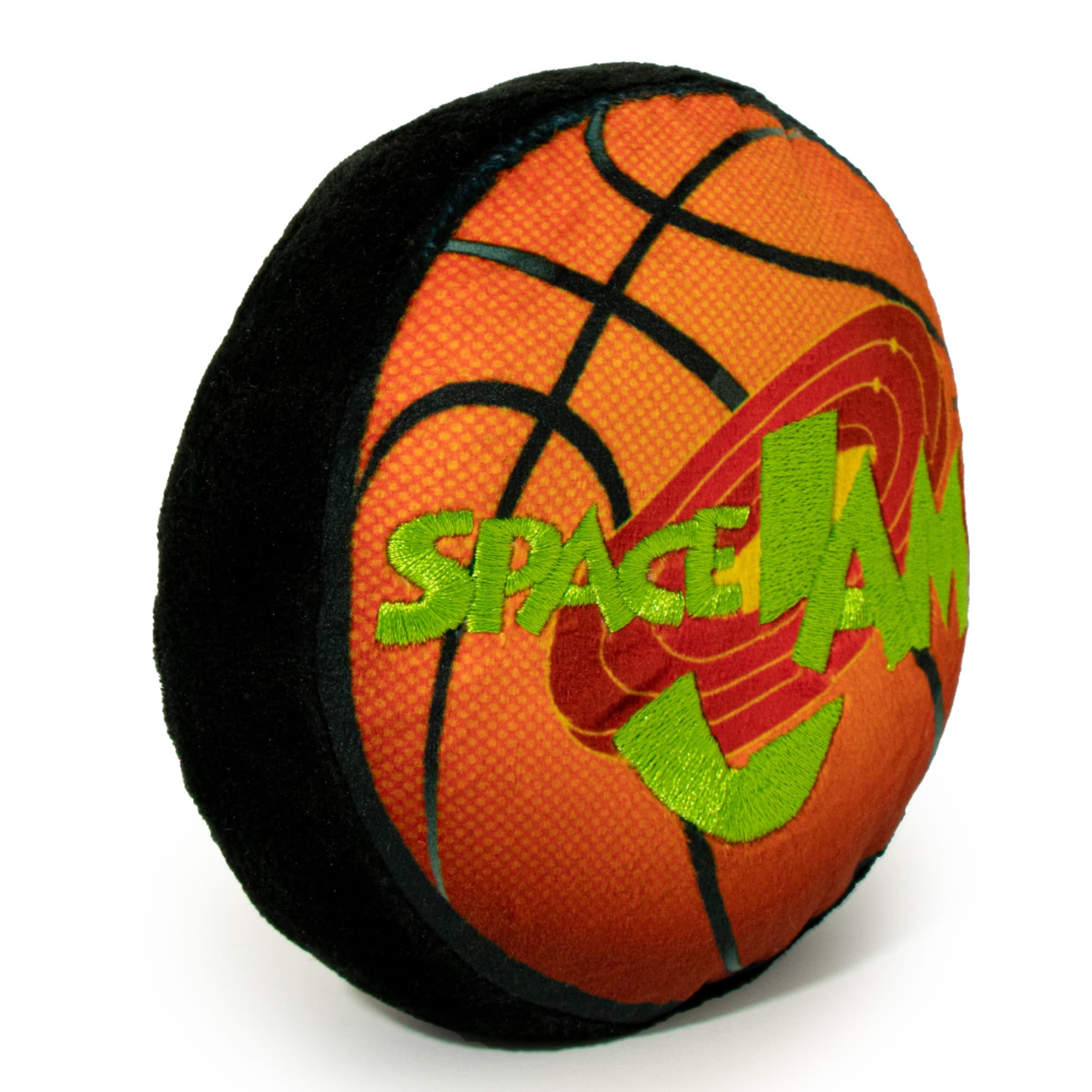 Buckle-Down Looney Tunes Space Jam Basketball Logo Plush Squeaker Dog Toy， Small