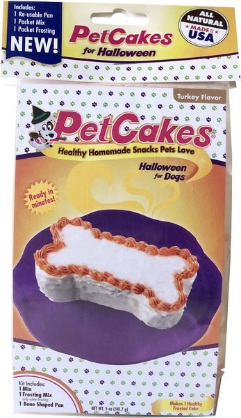 PetCakes Halloween Turkey Flavored Cake Kit Dog Treats， 5-oz bag