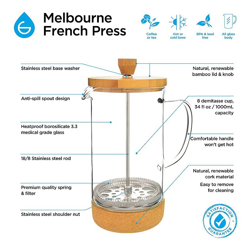 GROSCHE Melbourne Bamboo French Press