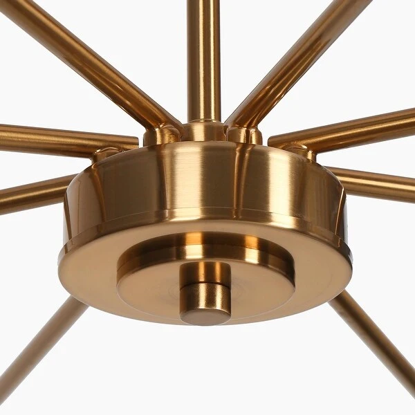 Mid-century Modern Gold LED Chandelier 8-Light Candle Metal Ceiling Light for Dining Room