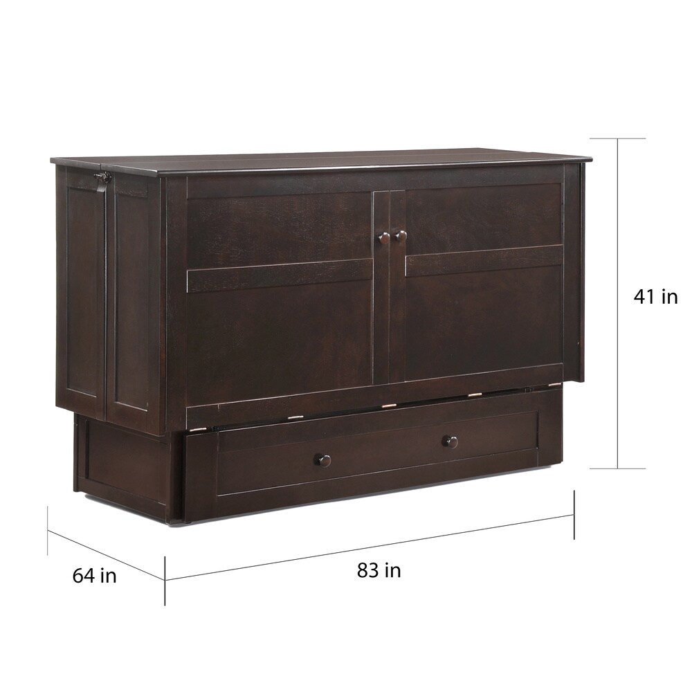 Clover Queen Size Murphy Bed Cabinet with Storage   Charging Ports