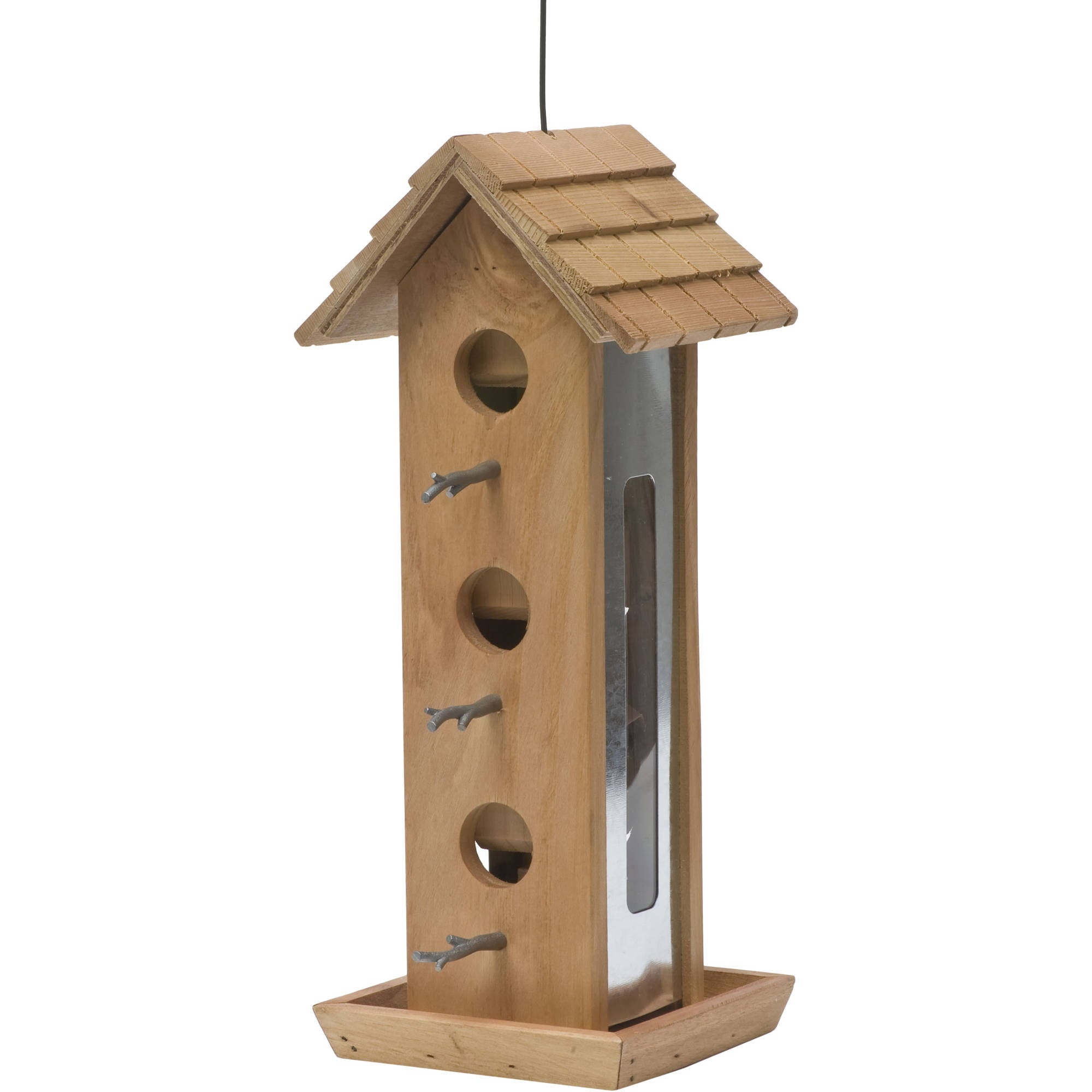 Perky-Pet Brown Wood Tin Jay Wild Bird Feeder - 2 lb Capacity