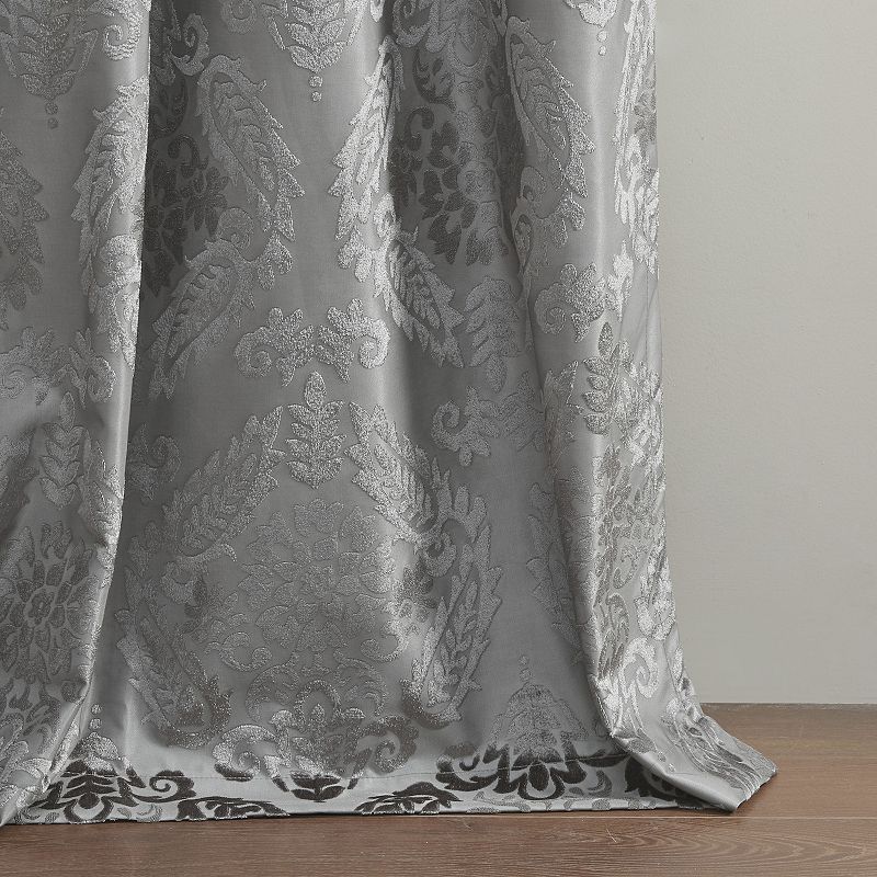 SunSmart Loraine 1-panel total 100% Blackout Knitted Jacquard Paisley Grommet Top Window Curtain