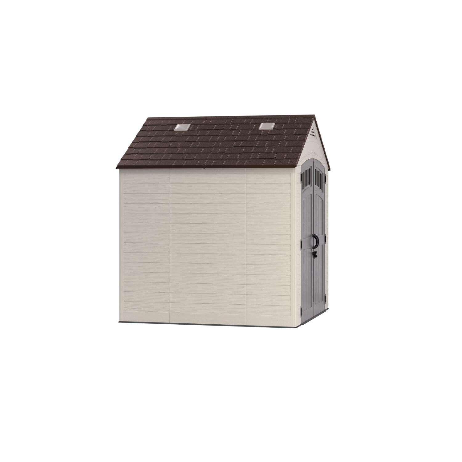 Suncast Cloverdale 7 ft. x 7 ft. Resin Horizontal Peak Storage Shed with Floor Kit