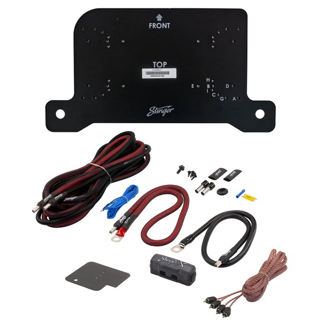 Stinger Jluampbrktd Drivers Side Under Seat Amplifier Bracket With Stxkjw8 Underseat Amplifier 8 gauge Wiring Kit Compatible With 2018 2022 Wrangle