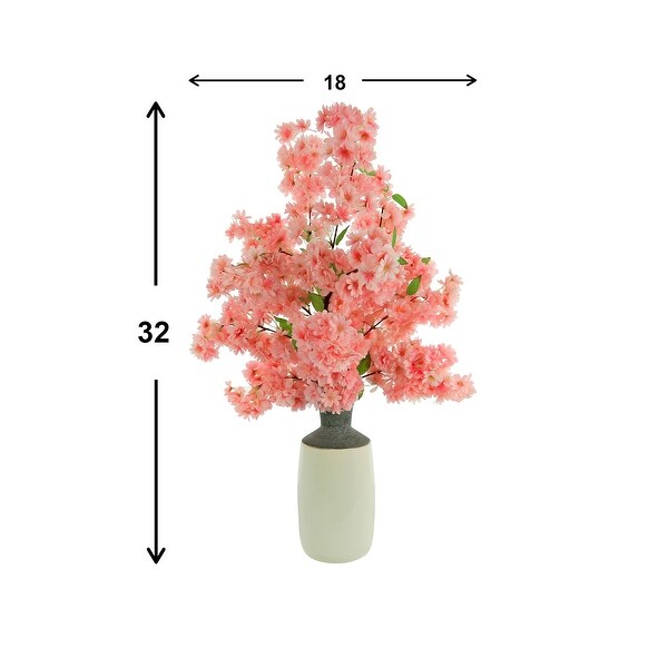 Cherry Blossom Florals in a Ceramic Vase