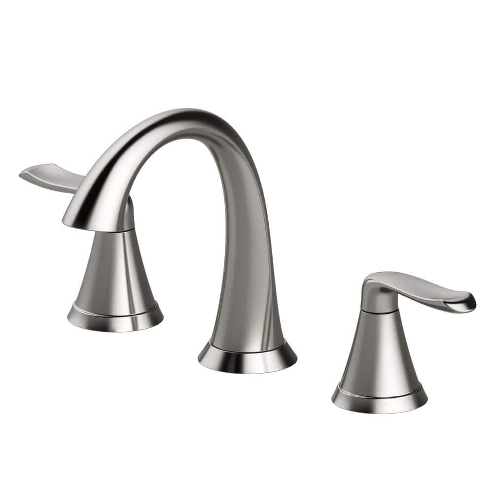 JACUZZI PICCOLO 8 in Widespread 2Handle Bathroom Faucet with Drain Assembly in Brushed Nickel