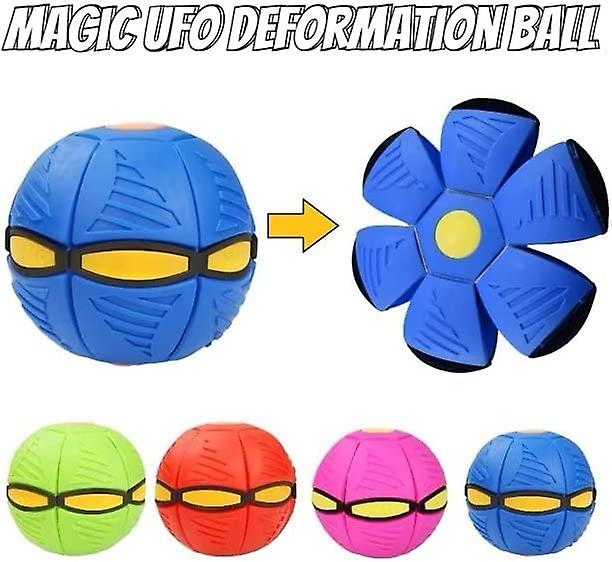 Saucer Ball For Dogs，pet Toys Dog Toys Strange Magic Flying Saucer Ball Magic Decompression Deformation Foot Stomp Light-emitting Venting Stomp Ball F