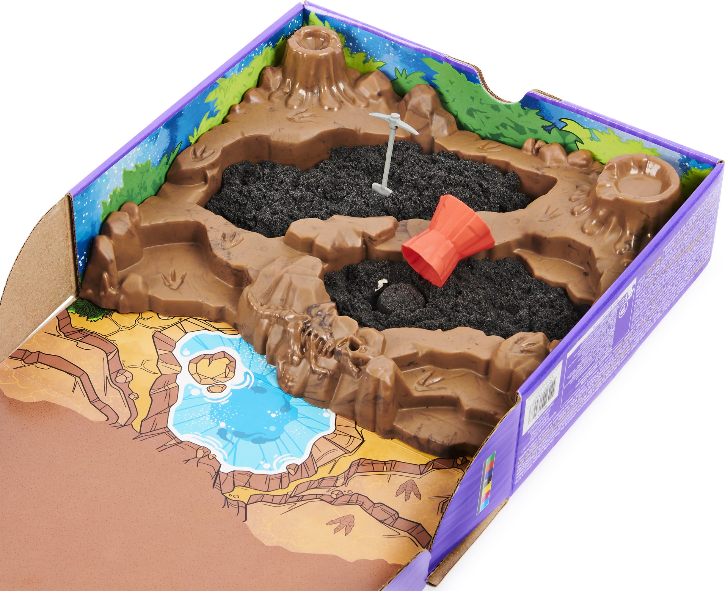 Kinetic Sand, Dino Dig Playset with 10 Hidden Dinosaur Bones, Play Sand Sensory Toys for Kids Aged 6 and up