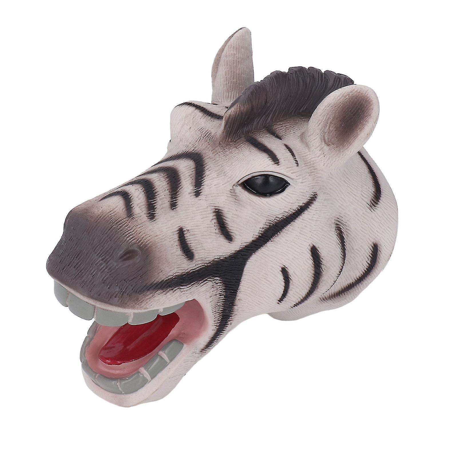 Animal Head Puppet Toy Movable Mouth Soft Vinyl Lifelike Details Hand Puppet for Kids Type B 6.3X6.3X3.9in
