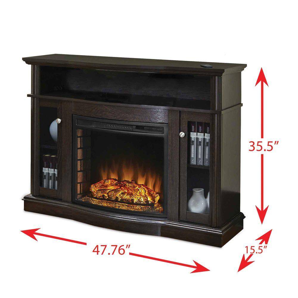 Pleasant Hearth Elliott 47 in. Media Electric Fireplace TV Stand in Merlot 248-44-34M-KIT