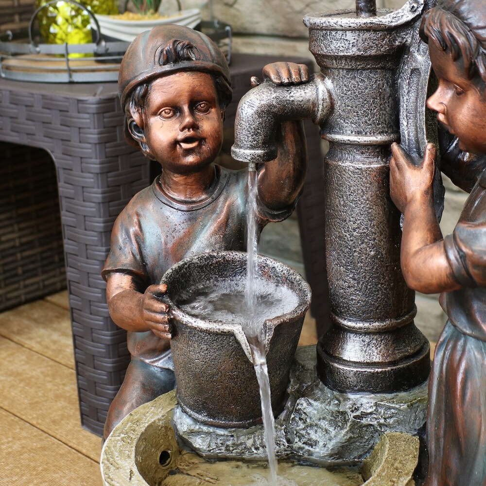 Jack   Jill Water Pump and Well Outdoor Water Fountain 24\