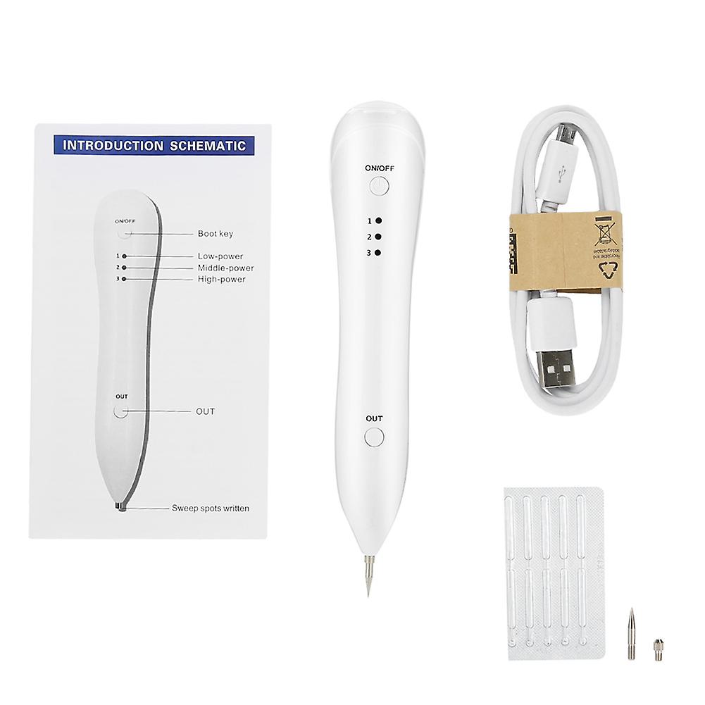 Electric Mole Freckle Removal Pen Three Levels Adjustable Spot Tattoo Remover Device White